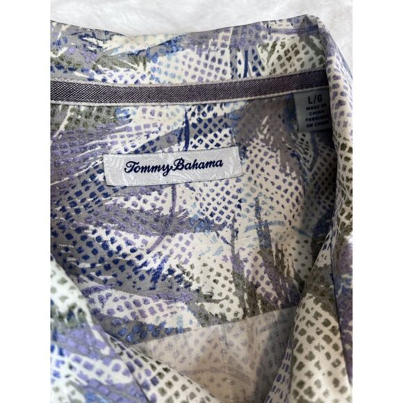 Tommy Bahama IslandZone Palm Exposure Camp Shirt Mens (L) Silk Blend Hawaiin - Picture 7 of 7